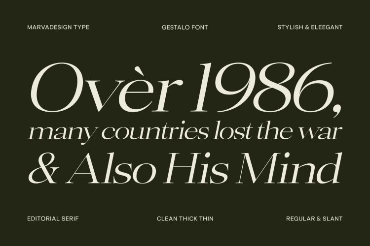 Elegant Family Serif typeface