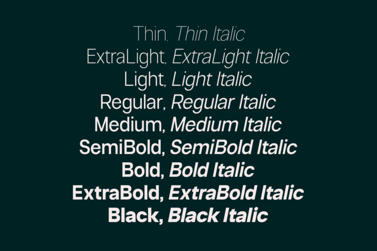 Contemporary Geometric Sans Serif Typeface